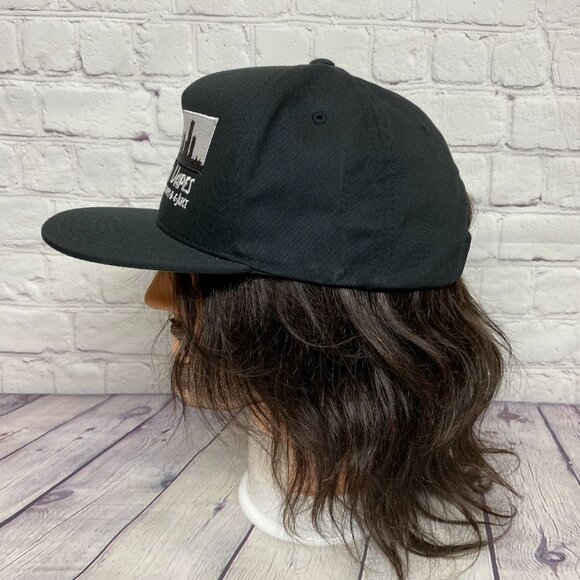 YUPOONG The Classics Snapback Hat Cap Black River City Embroidered Adjustable - Picture 2 of 8